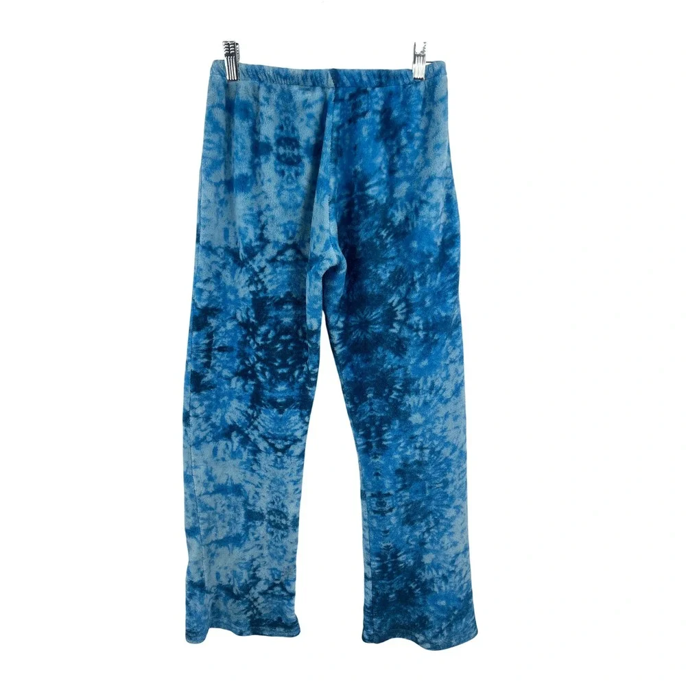 Fuzzies by Confetti Blue Tie Dye Plush Fleece Lounge Pants Girls L 14/16‎